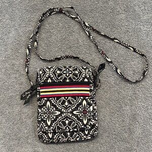 Vera Bradley Floral Crossbody Bag with Rainbow Stripe